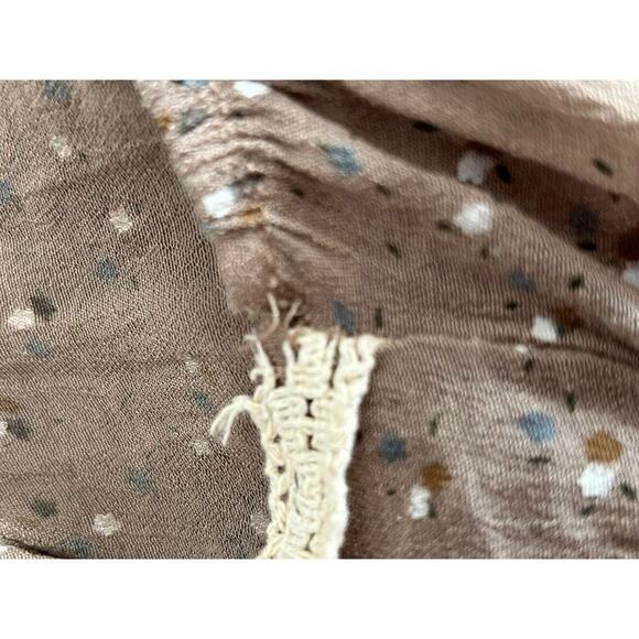 Sacred Threads Dress Size ML Brown Sleeveless Floral Crochet Trim Knee Length - Picture 5 of 11